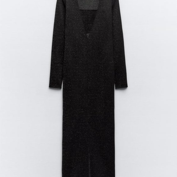 NWT ZARA METALLIC THREAD STRETCH KNIT DRESS S, M, L 5584 - Picture 5 of 8